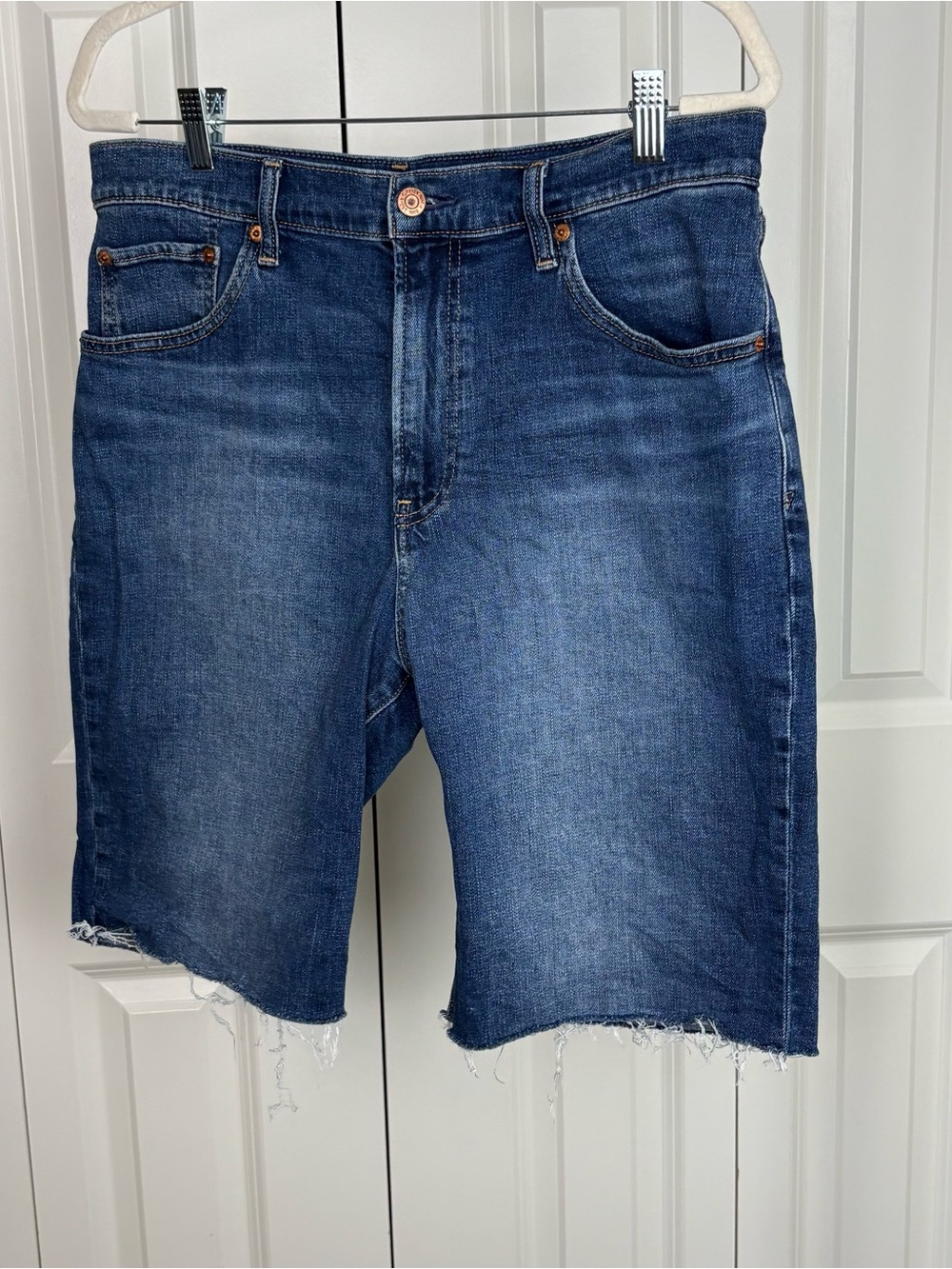GAP 9" High Rise Dark Wash Bermuda Shorts
